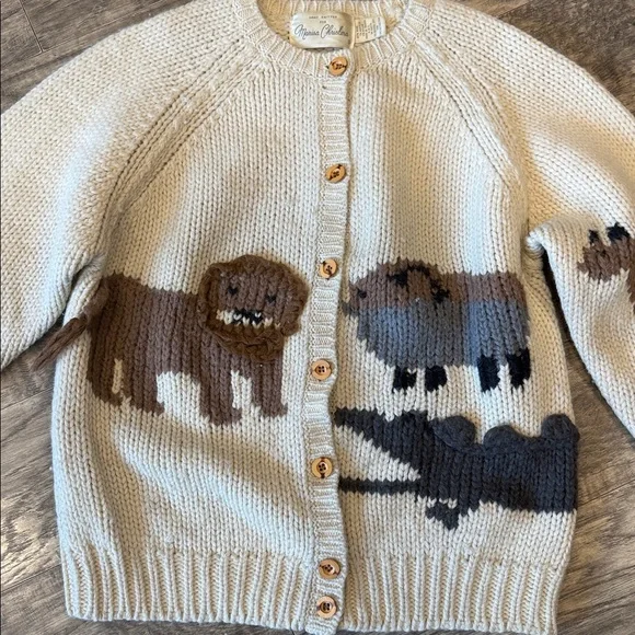 Vintage Marisa Christina Cream Knit Zoo Animal Cardigan - S - Picture 3 of 5